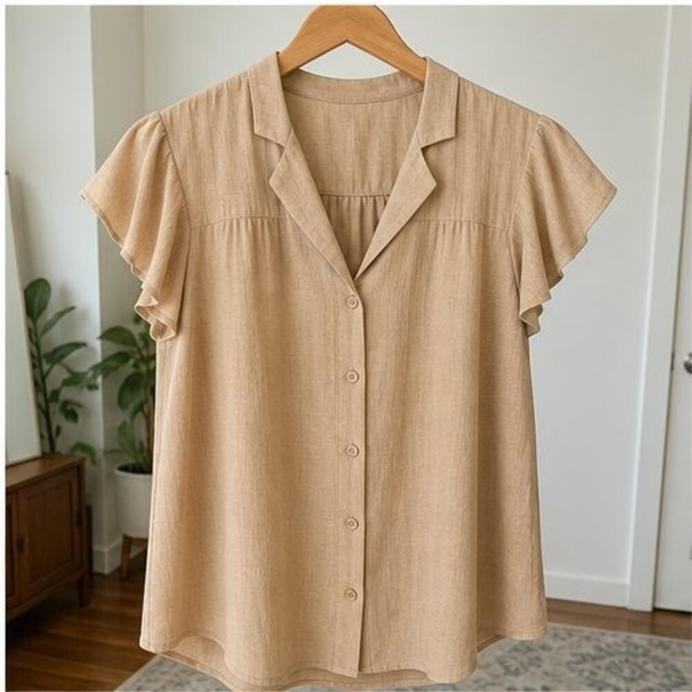 Camel Peplum Top